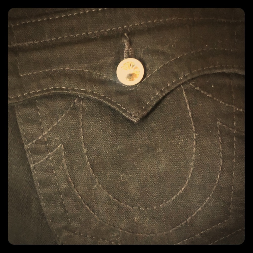 True Religion black Jeans with Crystal buttons